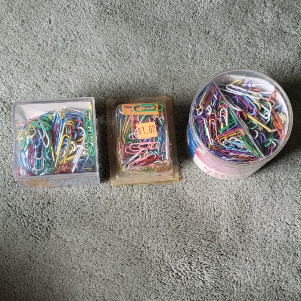 Lot of colored vinyl colored paper clips